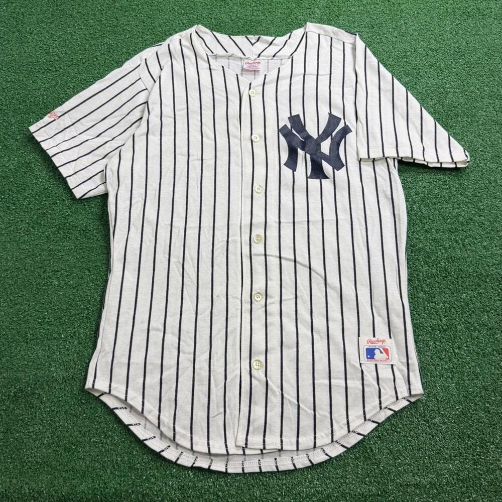 Vintage 80s New York Yankees Rawlings Pinstripe Jersey Made USA Men’s M